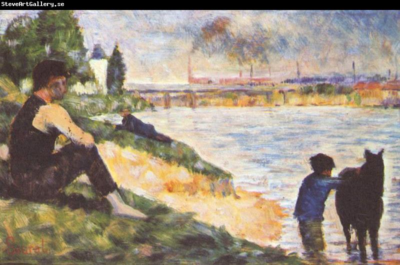 Georges Seurat Knabe mit Pferd